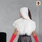 Tween Kids Disney Cruella Costume, Black Satin Dress with Faux Fur Bolero and Red Gloves